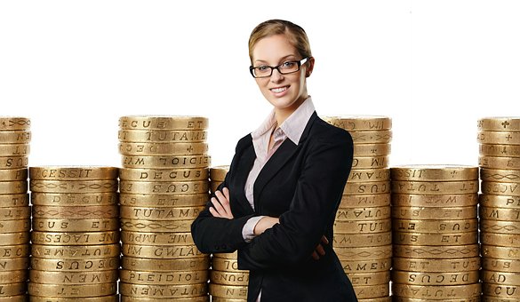 woman in charge of her finances