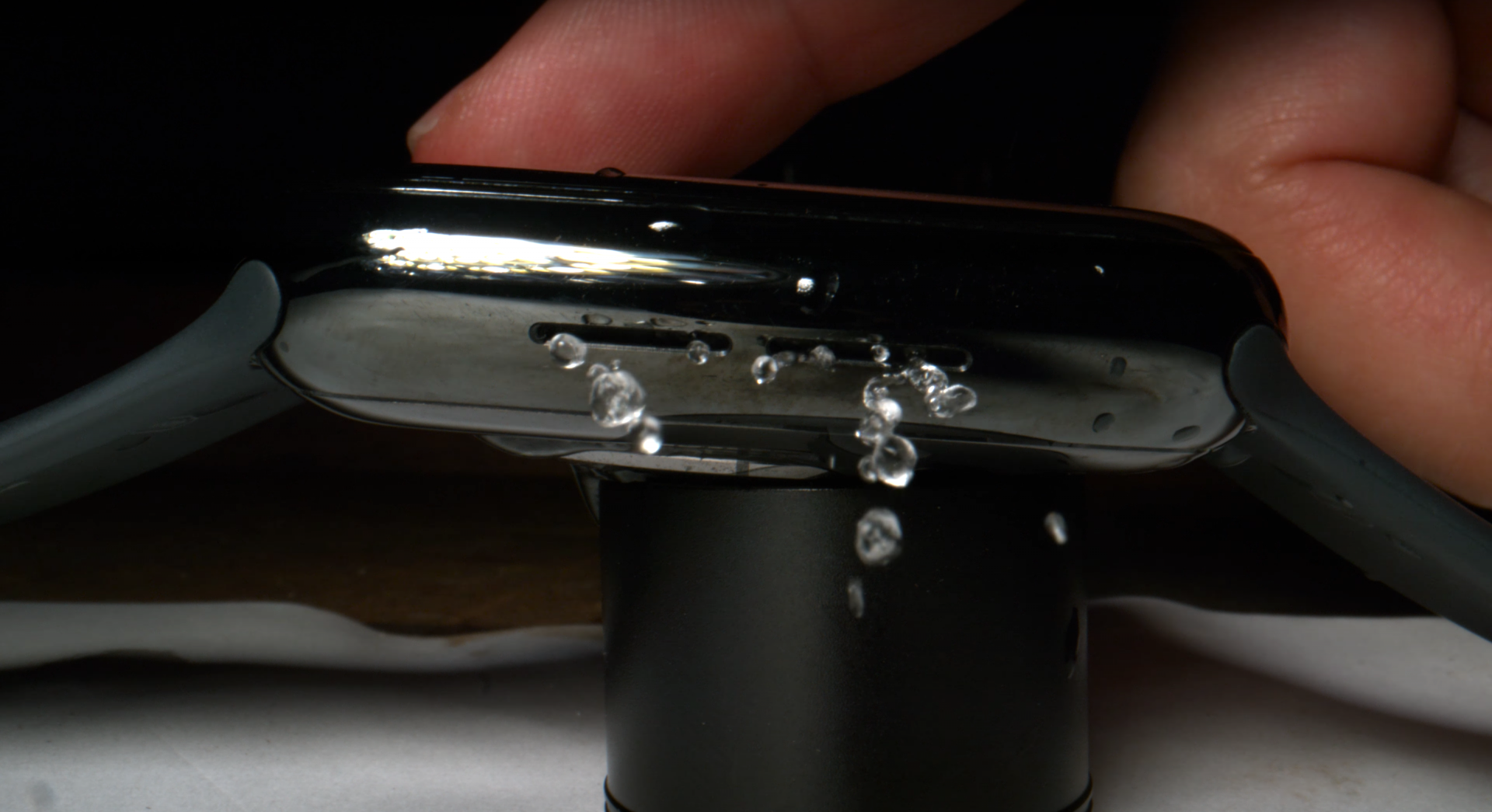 How the Apple Watch Ejects Water in Slow Mo